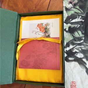 Floral Art hand painted on rice paper -with certificate and box